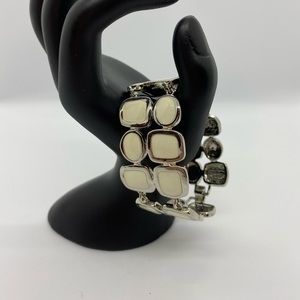 Lia Sophia egg shell white and silver bracelet